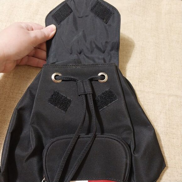 NWT Unbranded backpack black red white colorblock shoulder bag purse Preppy - Picture 4 of 9